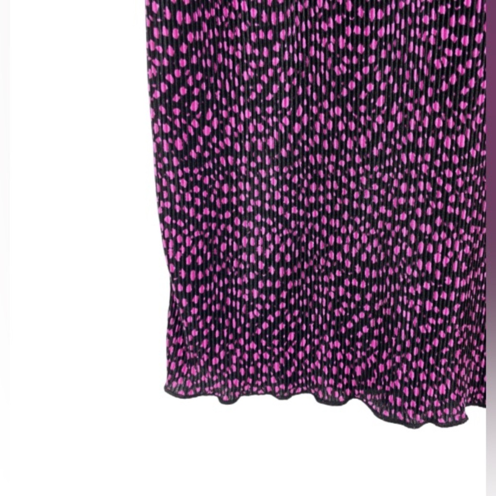 Zara Polka Dot Pleated Top, Pink and Black, Size Medium - Picture 8 of 10